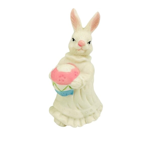 Vintage World Bazaars Jade Collection Ceramic Easter Bunny 4 Piece Set 3” Tall - Picture 4 of 7